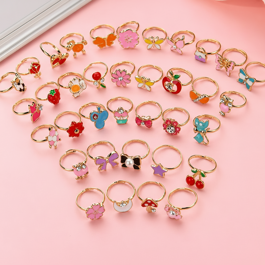 Kids Charm Rings - Close Up Detail