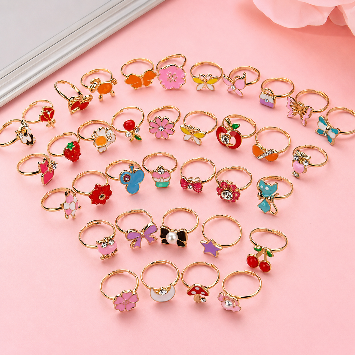 Kids Girls Cute Charm Rings - 30+ Designs Collection