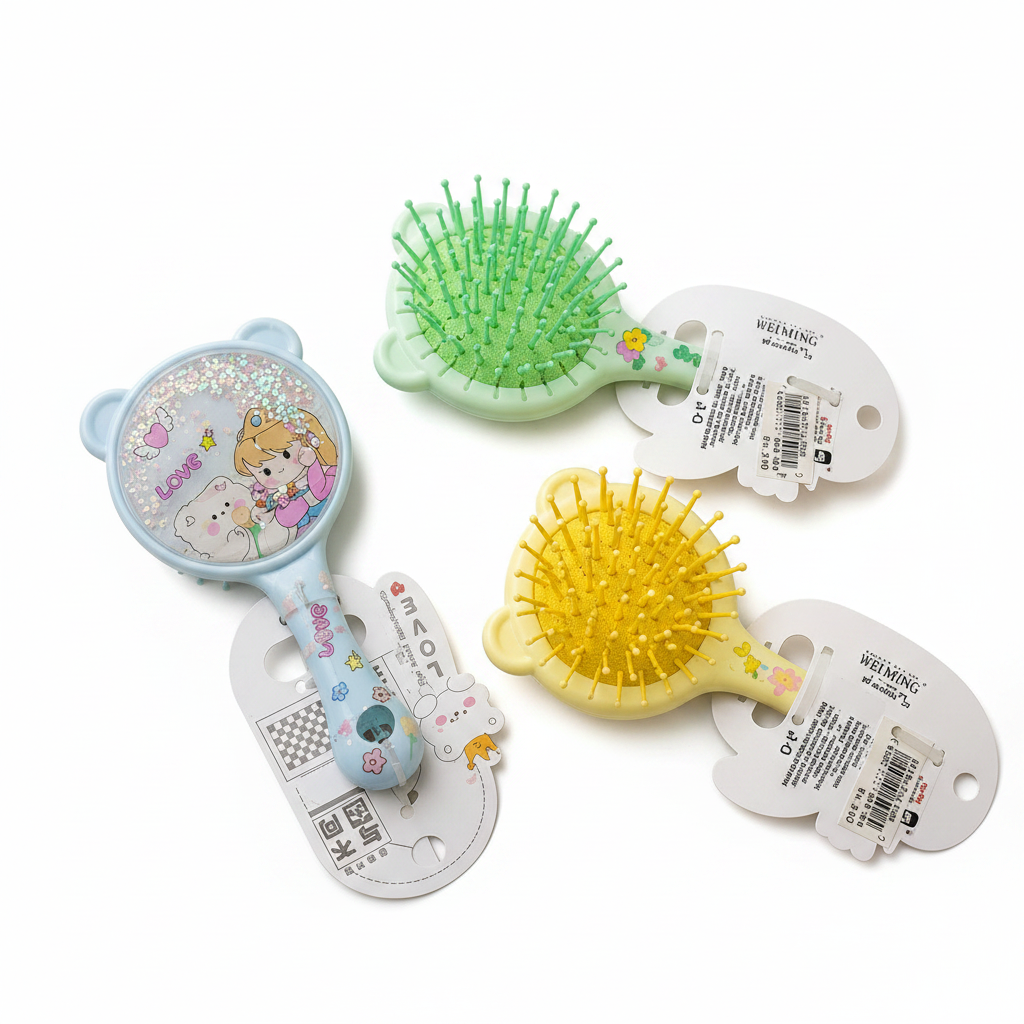 Kids Hair Brush - Cloud & Round Flat Lay