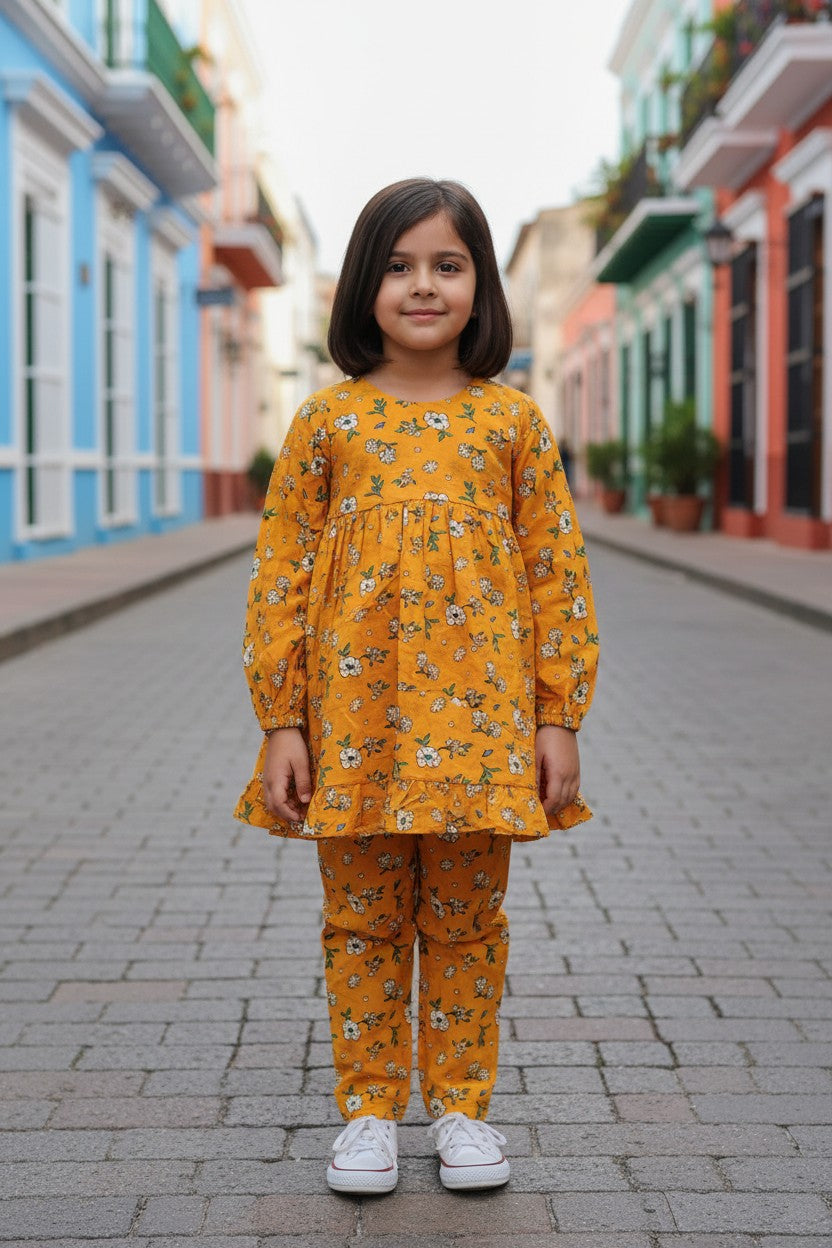 Yellow Floral+ YTrouser (Lawn)
