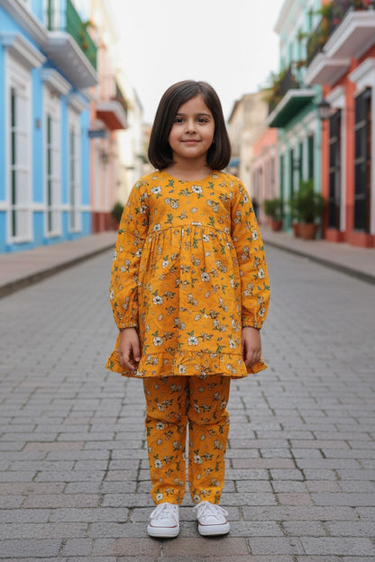 Yellow Floral+ YTrouser (Lawn)